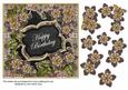 Black Met Fleur Happy Birthday 7in Fancy Decoupage Topper