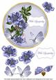 Blue Wild Rose Sympathy 7in Circle Decoupage Topper