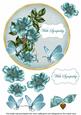 Dteal Wild Rose Sympathy 7in Circle Decoupage Topper