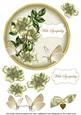 Olive Wild Rose Sympathy 7in Circle Decoupage Topper