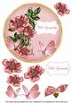 Pink Wild Rose Sympathy 7in Circle Decoupage Topper