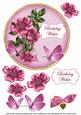 Cerise Wild Rose Birthdaywishes 7in Circle Decoupage Topper