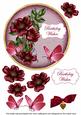 Hotpink Wild Rose Birthdaywishes 7in Circle Decoupage Topper