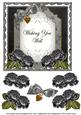 Black Rose Wish You Well Fancy 7in Decoupage Topper
