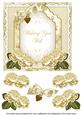 Cream Rose Wish You Well Fancy 7in Decoupage Topper