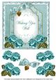 Dteal Rose Wish You Well Fancy 7in Decoupage Topper