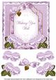 Lilac Rose Wish You Well Fancy 7in Decoupage Topper