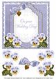Pale Blue Pansy Wedding Day Fancy 7in Decoupage Topper