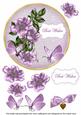 Lilac Wild Rose Best Wishes 7in Circle Decoupage Topper