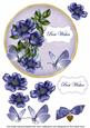 Dblue Wild Rose Best Wishes 7in Circle Decoupage Topper