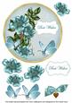 Dteal Wild Rose Best Wishes 7in Circle Decoupage Topper