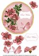 Pink Wild Rose Best Wishes 7in Circle Decoupage Topper