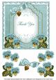 Dteal Pansy Thank You Fancy 7in Decoupage Topper