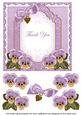 Lilac Pansy Thank You Fancy 7in Decoupage Topper