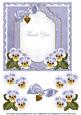 Pale Blue Pansy Thank You Fancy 7in Decoupage Topper