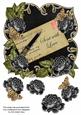 Black Rose Sent with Love 8in Fancy Rose Topper
