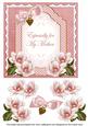 Pink Magnolia for My Mother Fancy 7in Decoupage Topper