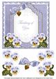 Pale Blue Pansy Thinking of You Fancy 7in Decoupage Topper