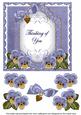 Dark Blue Pansy Thinking of You Fancy 7in Decoupage Topper
