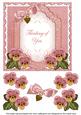 Pink Pansy Thinking of You Fancy 7in Decoupage Topper