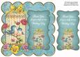 Dteal Lovebirds Wedding Thank You 8in Scallop Topper