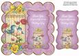 Lilac Lovebirds Wedding Thank You 8in Scallop Topper
