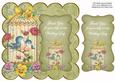 Olive Lovebirds Wedding Thank You 8in Scallop Topper