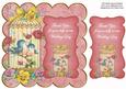 Pink Lovebirds Wedding Thank You 8in Scallop Topper
