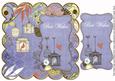Blue Birdcage Best Wishes 8in Scallop Topper