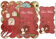 Dark Red Birdcage Best Wishes 8in Scallop Topper