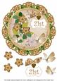 Vintage Tea Forget Me Knot 21st 8in Doily Decoupage Topper