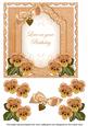 Borange Pansy Love on Birthday Fancy 7in Decoupage Topper