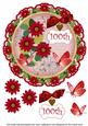 Red Daisy 100th 8in Doily Decoupage Topper