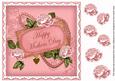 Pink Roses Mothers Day Vintage 8in Decoupage Topper