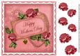 Cerise Roses Mothers Day Vintage 8in Decoupage Topper
