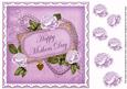 Lilac Roses Mothers Day Vintage 8in Decoupage Topper