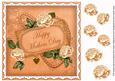 Peach Roses Mothers Day Vintage 8in Decoupage Topper