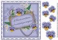 Pblue Pansy If Friends - Vintage 8in Decoupage Topper