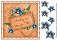 Orange Teal Orchid Sending Love 8in Decoupage Topper