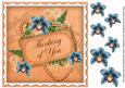 Orange Teal Orchid Thinking of You 8in Decoupage Topper