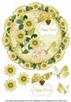 Lemon Daisy Happy Easter 8in Doily Decoupage Topper