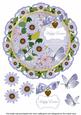 Blue Daisy Happy Easter 8in Doily Decoupage Topper