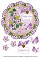 Lilac Fmk Happy Easter 8in Doily Decoupage Topper