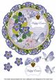 Blue Fmk Happy Easter 8in Doily Decoupage Topper