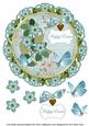 Dteal Fmk Happy Easter 8in Doily Decoupage Topper