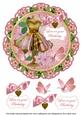 Pink Dress Love on Birthday 8in Doily Decoupage Topper