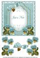 Dteal Pansy Just a Note Fancy 7in Decoupage Topper