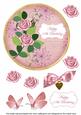 Pink Rose 18th Birthday 7in Circle Decoupage Topper