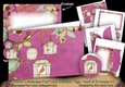 Birdcage Cerise 7x5inch Landscape Card & Envelope Mini Kit