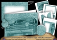 Dusky Teal Vintage Car 7x5inch Landscape Card & Envelope Mini Kit